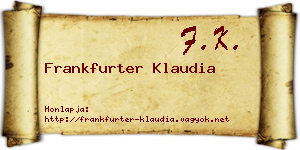 Frankfurter Klaudia névjegykártya